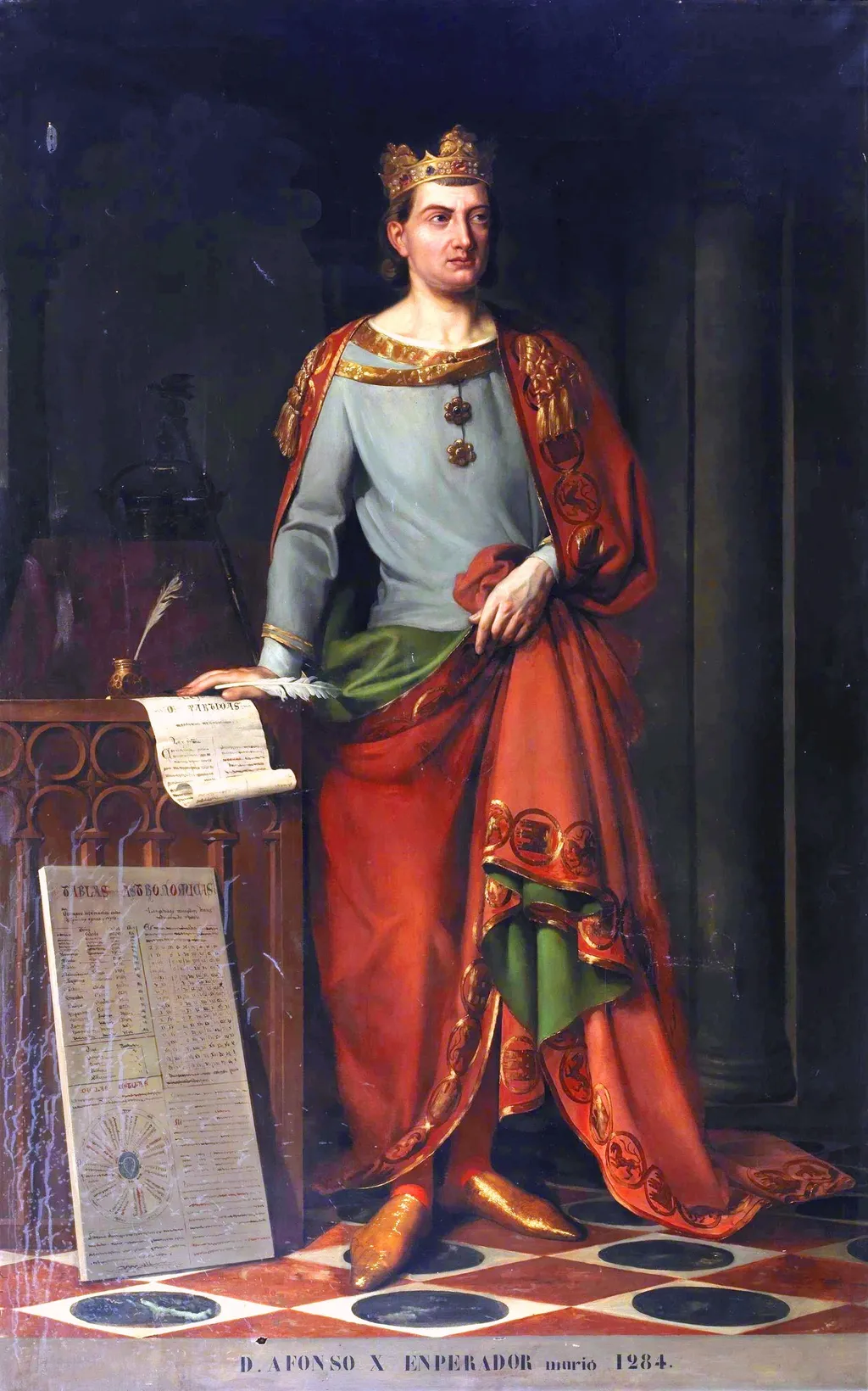Alfonso X el Sabio, by Eduardo Gimeno y Canencia, oil, 1857