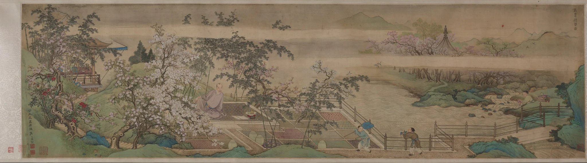 Cleansing Medicinal Herbs in the Stream on a Spring Day, detail
