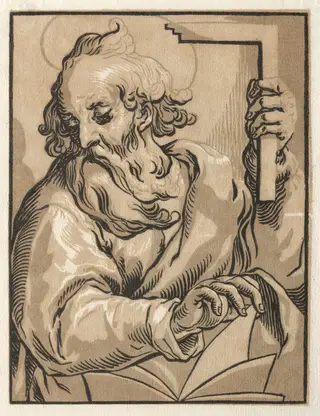 Christ and the Apostles: St. Thomas  (with the Square), by Ludolph Büsinck, 1604