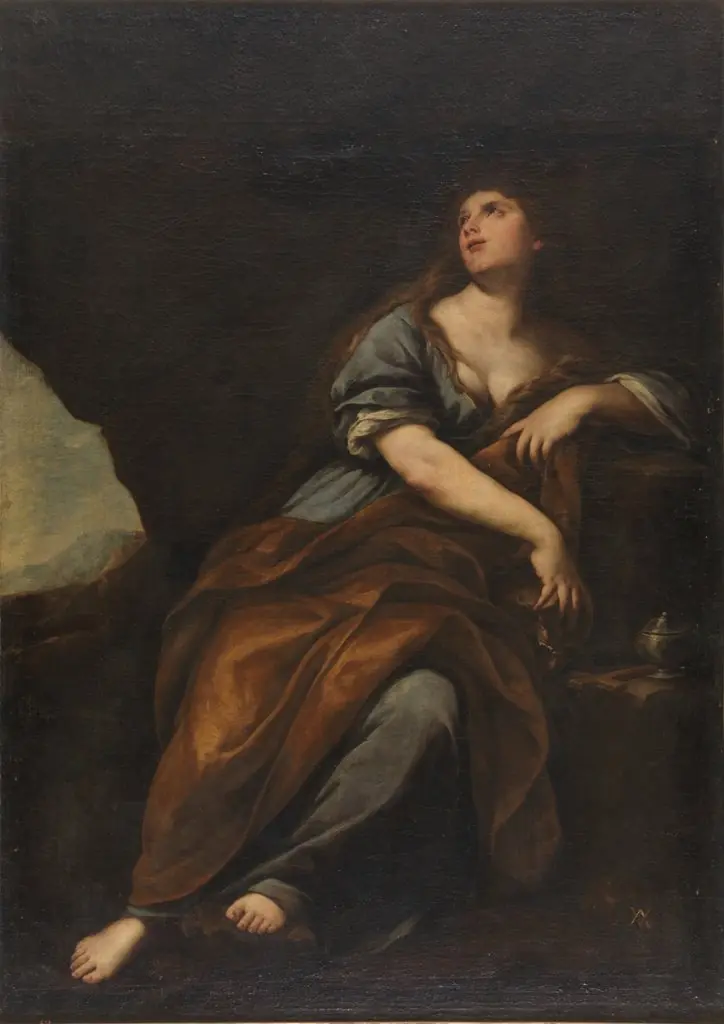 Penitent Magdalene, by Andrea Vaccaro, oil, 1601