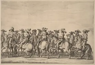 Entry of Marie de Medici into Amsterdam [plate 3 of 6], by Pieter Nolpe, ink, 1638