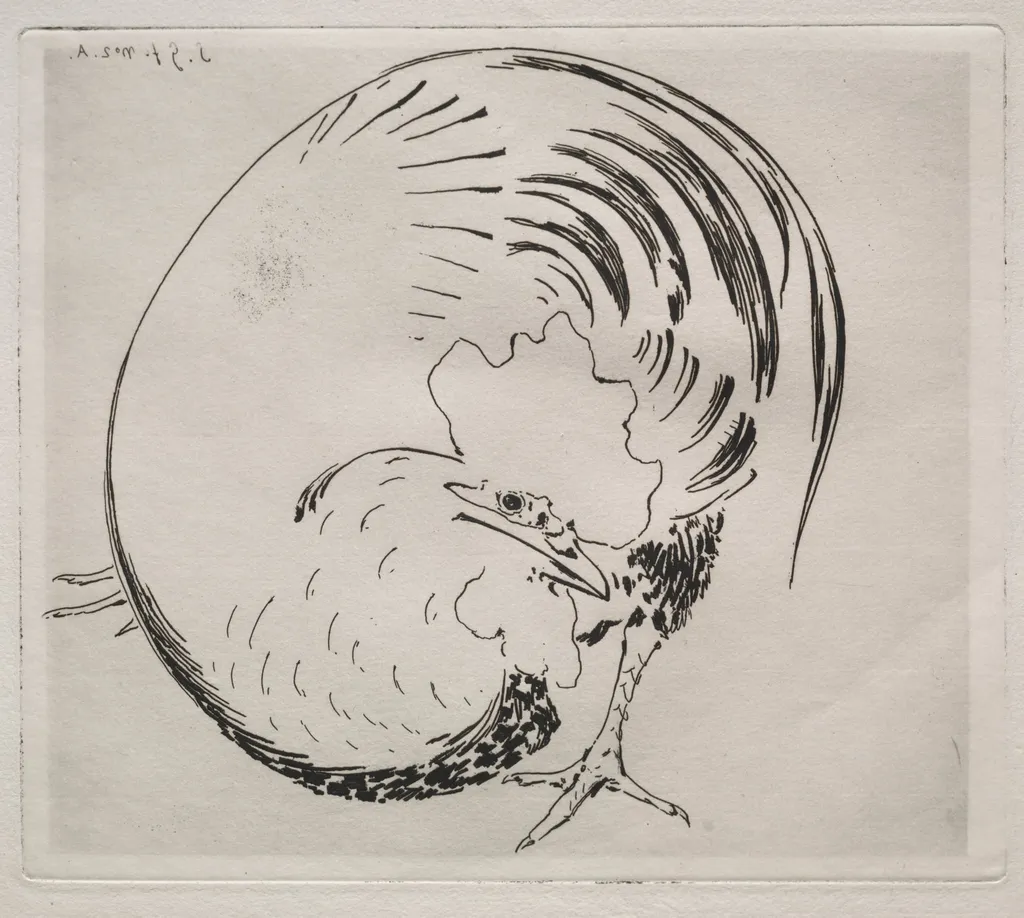 The High-Fired Service: Rooster, by Félix Bracquemond, 1860