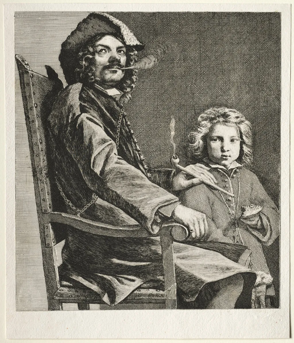 Man Smoking a Pipe and a Small Boy, by Michiel Sweerts, 1660