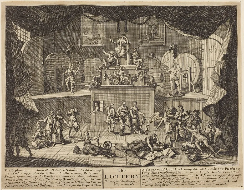 The Lottery, by William Hogarth, ink, 1721
