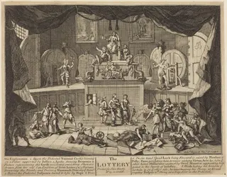 The Lottery, by William Hogarth, ink, 1721