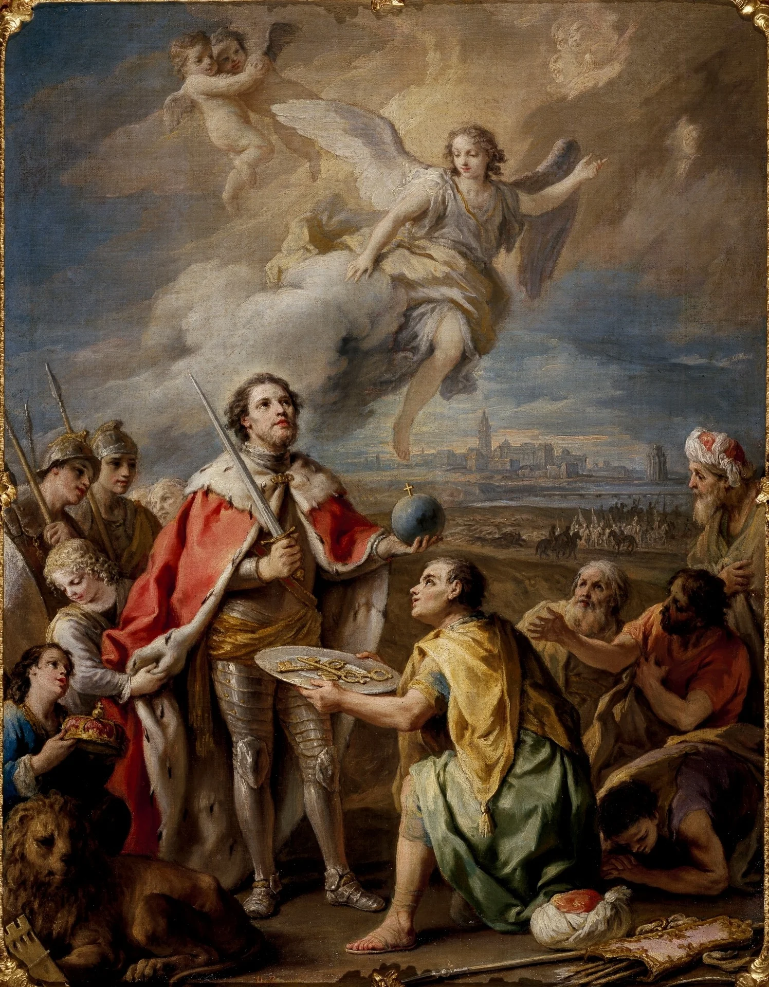 Seville Surrenders to the king, Saint Ferdinand, detail