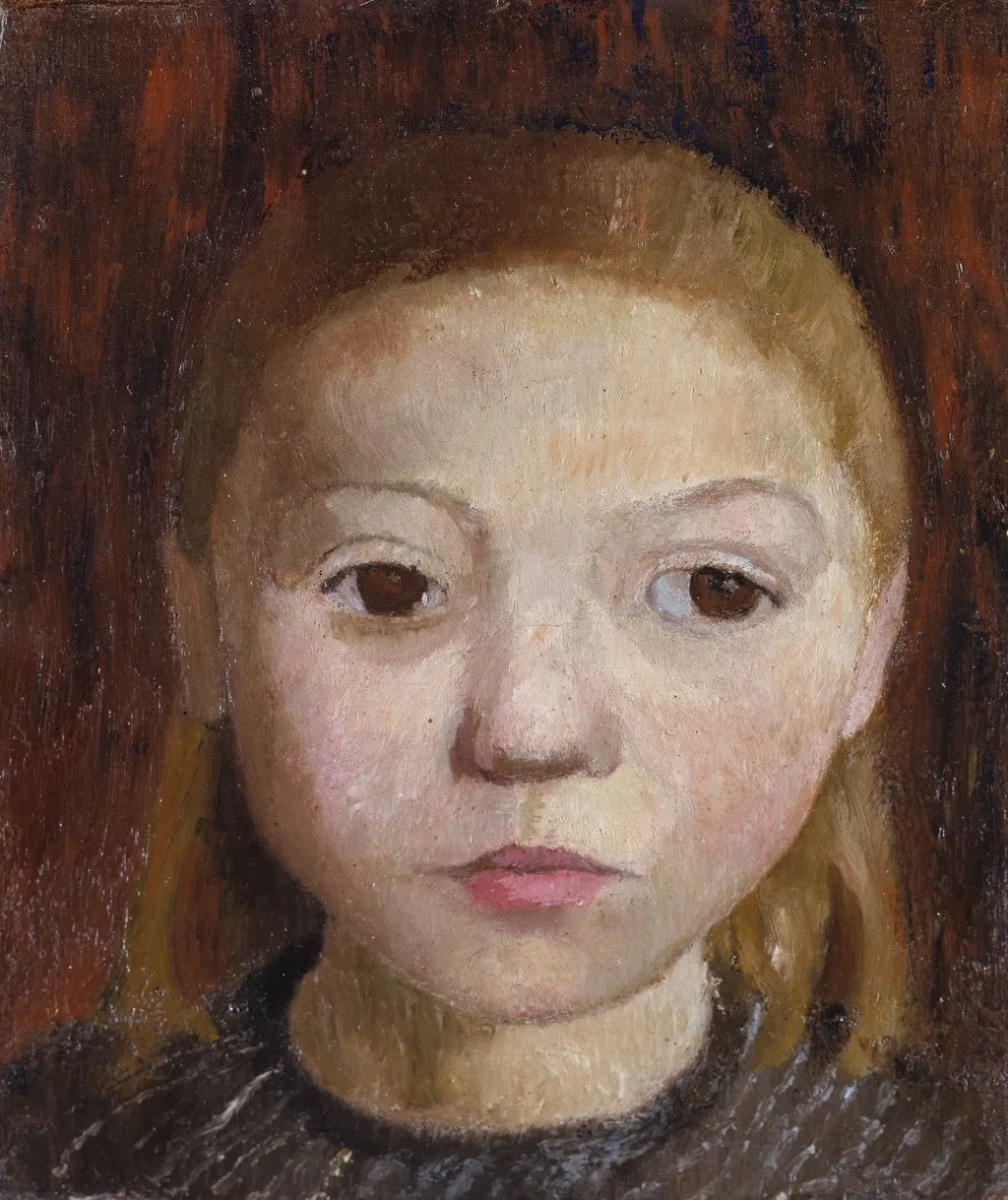 Head of a Girl, by Paula Modersohn-Becker, oil, 1905