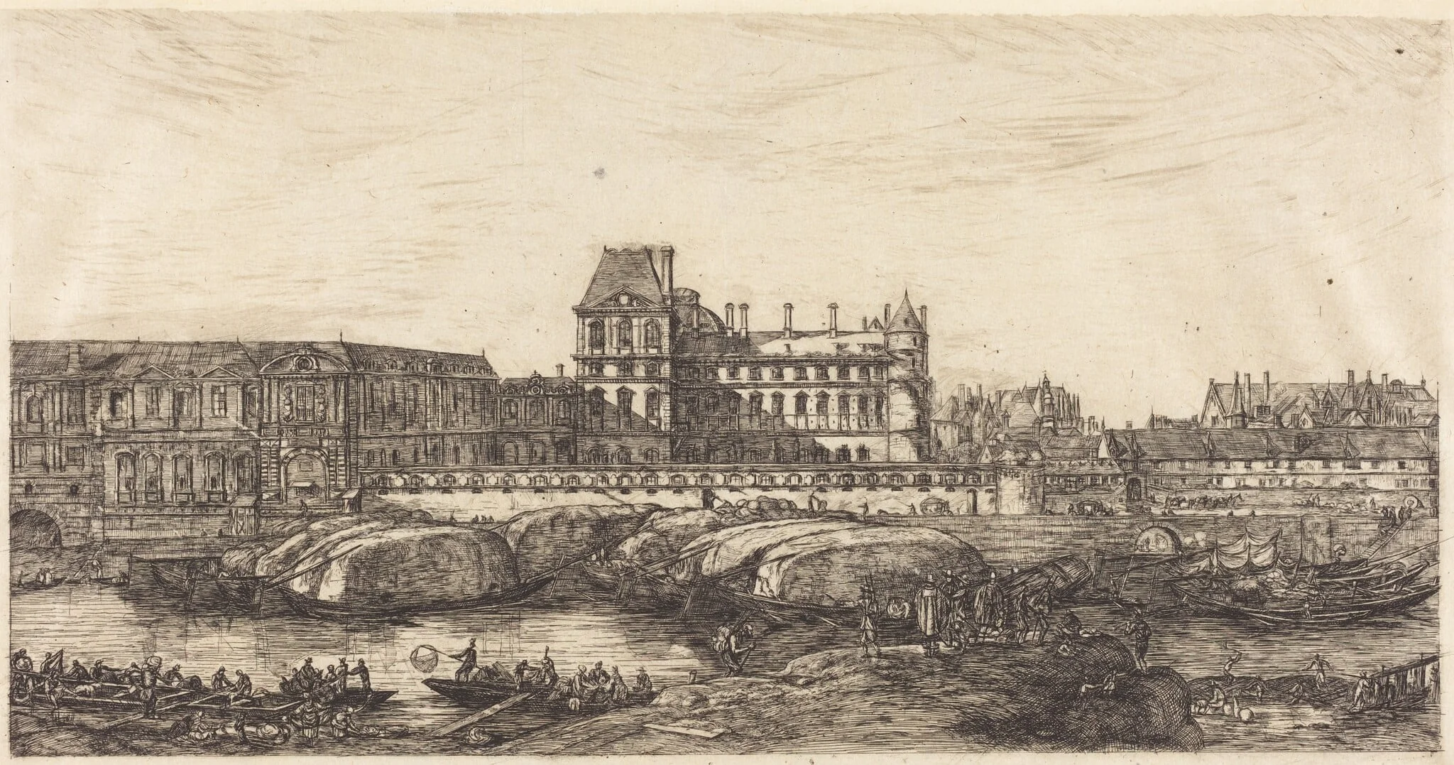 L'ancien Louvre d'après une peinture de Zeeman, 1651 (The Old Louvre, from a Painting by Zeeman, 1651), detail