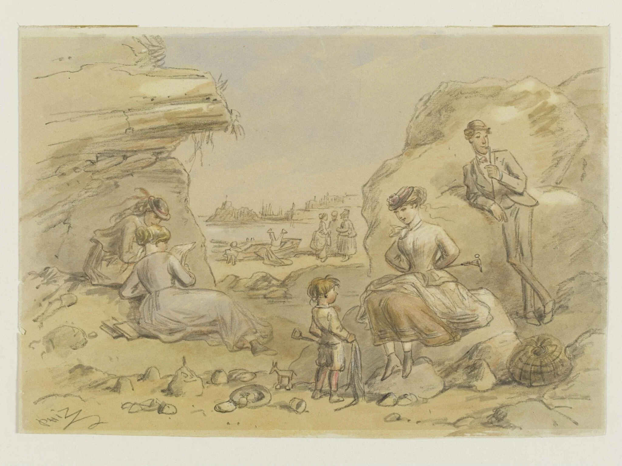 A beach scene, detail