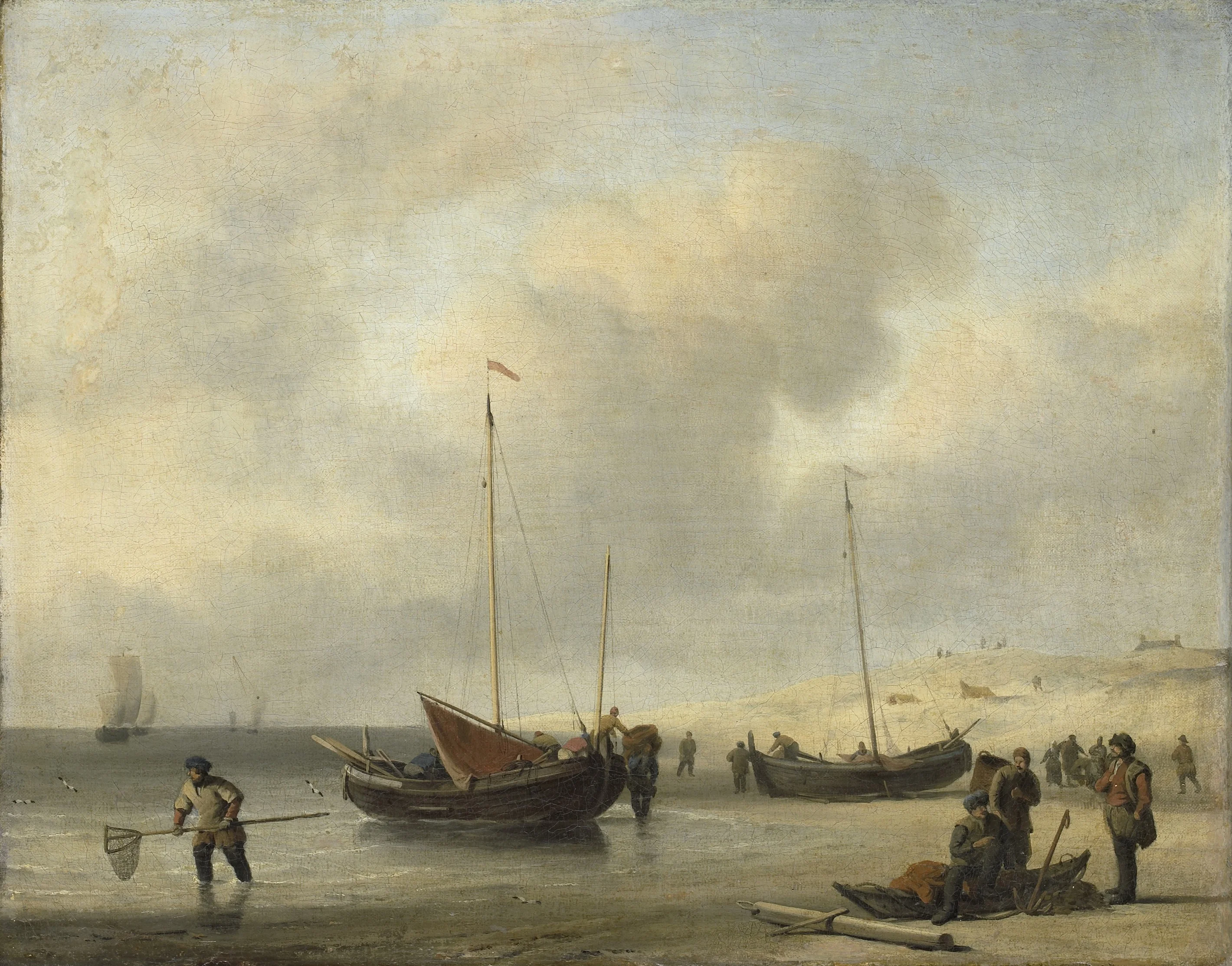 Fishing boats on the beach, detail