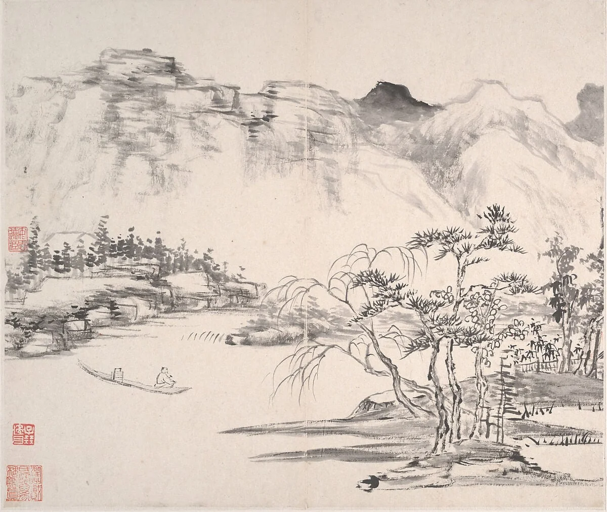 清 伊秉綬 山水 冊|Landscapes, detail