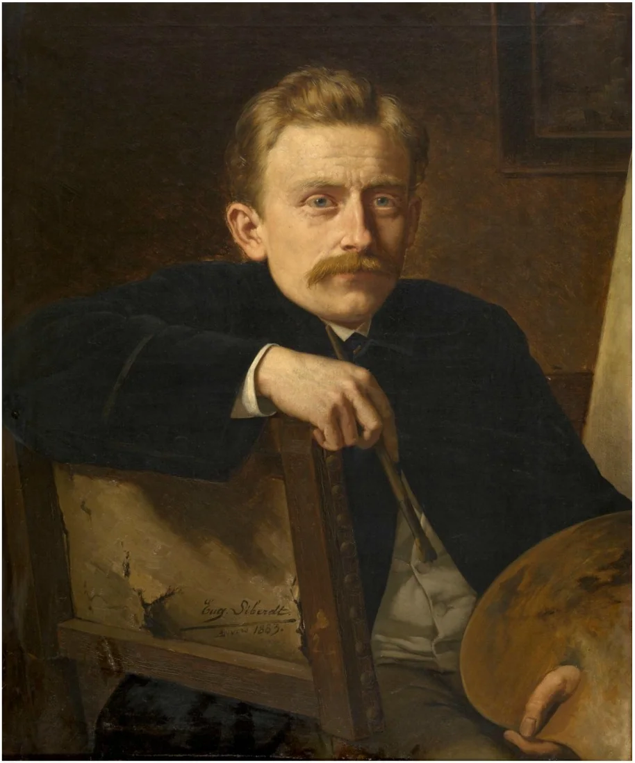 Portrait of the painter Hippolyte Van Soom, detail