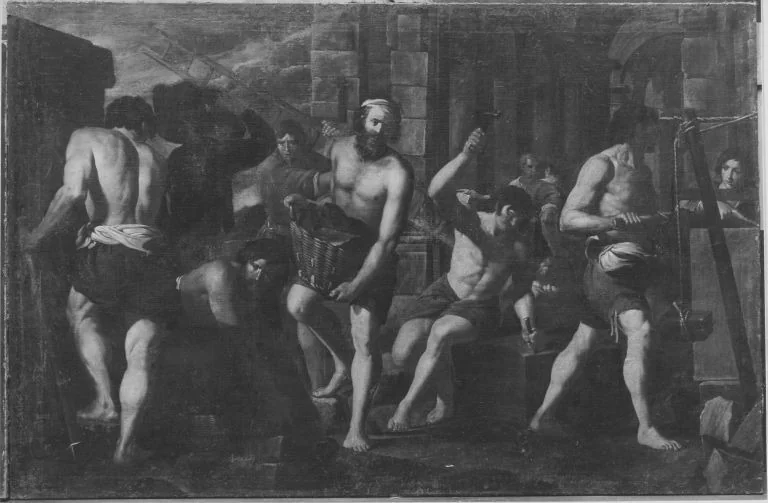 Bauleute am Werk, detail