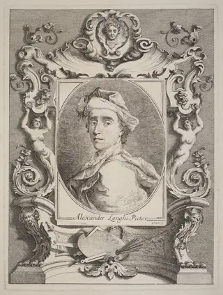 Self-Portrait, by Alessandro Longhi, ink, 1762