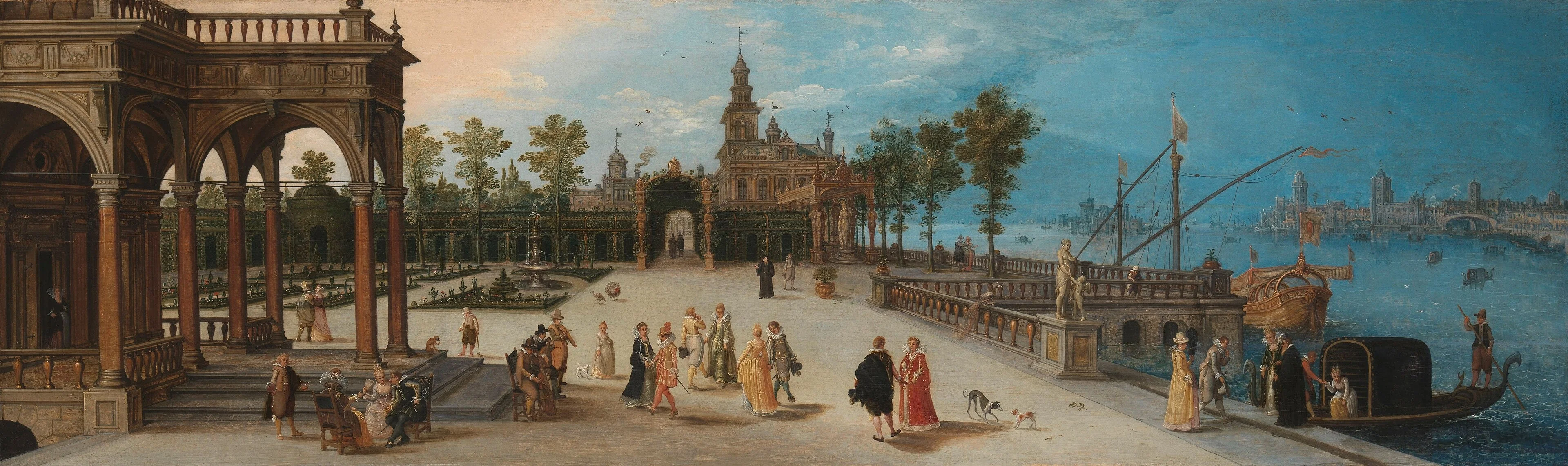 Elegant Party on a Terrace of a Venetian-inspired Setting, detail