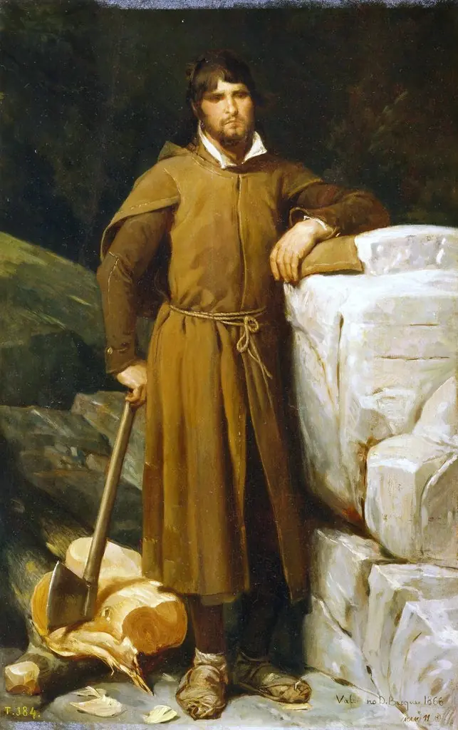 The Woodcutter, by Valeriano Bécquer, oil, 1866