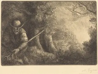 The Gardener (Le jardinier), by Alphonse Legros, ink, 1874