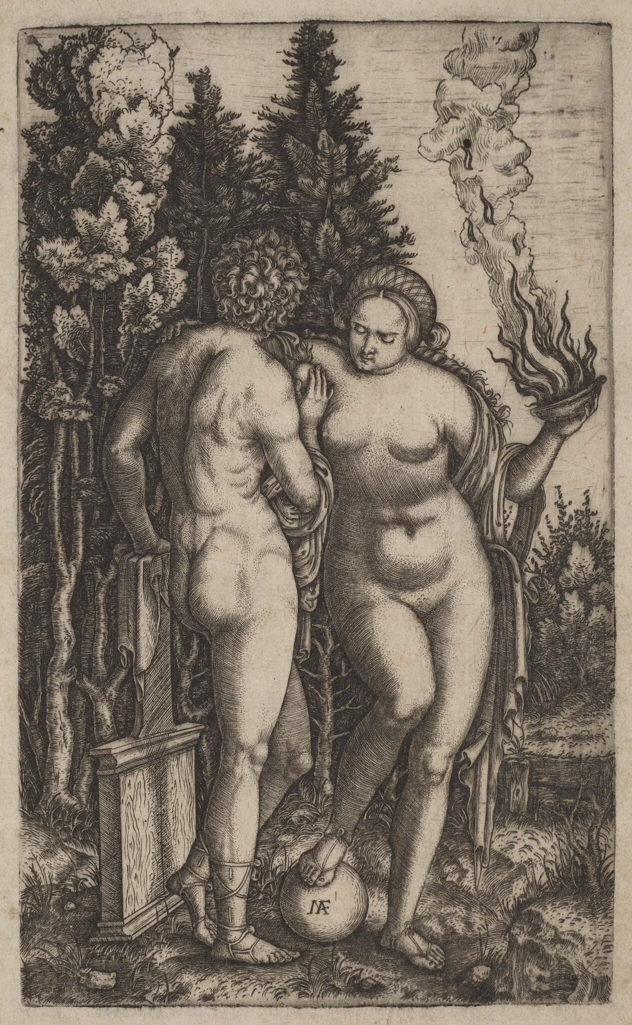 Man and Woman with a Ball, detail