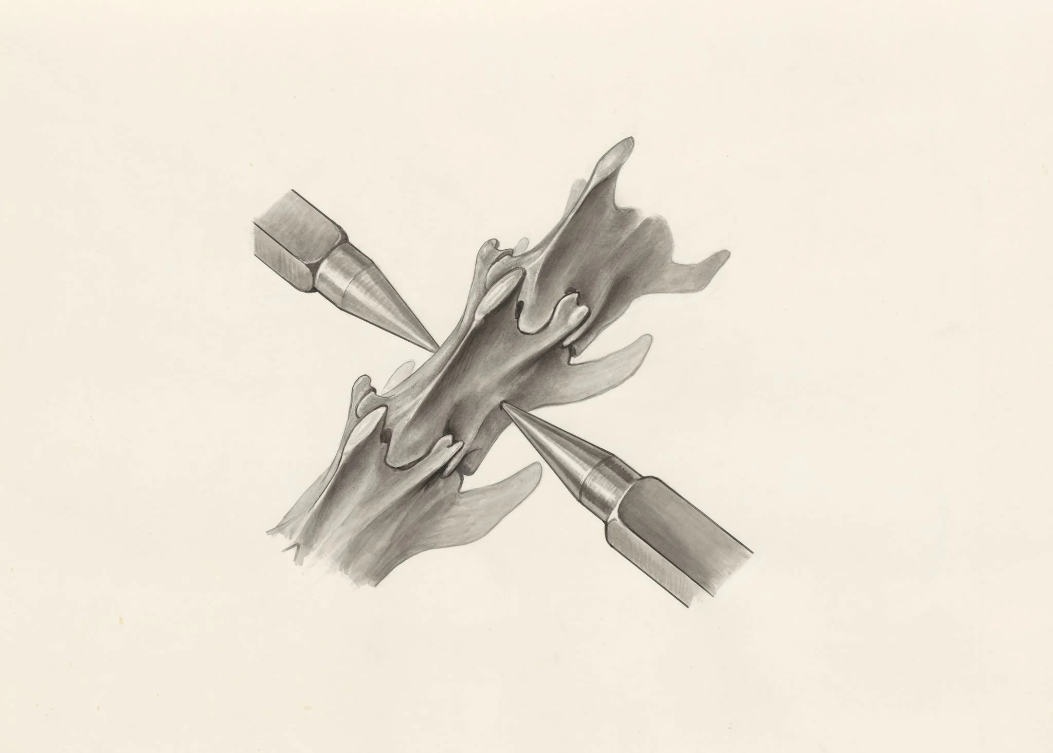 Vertebrae between medical equipment, detail