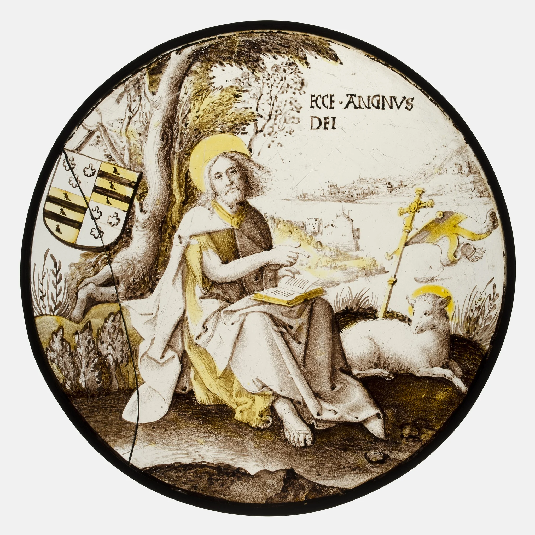 Roundel with Saint John the Baptist, detail