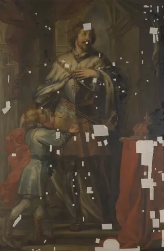 Saint Louis IX, King of France, the Crusader, by Philip Fruytiers, oil, 1638
