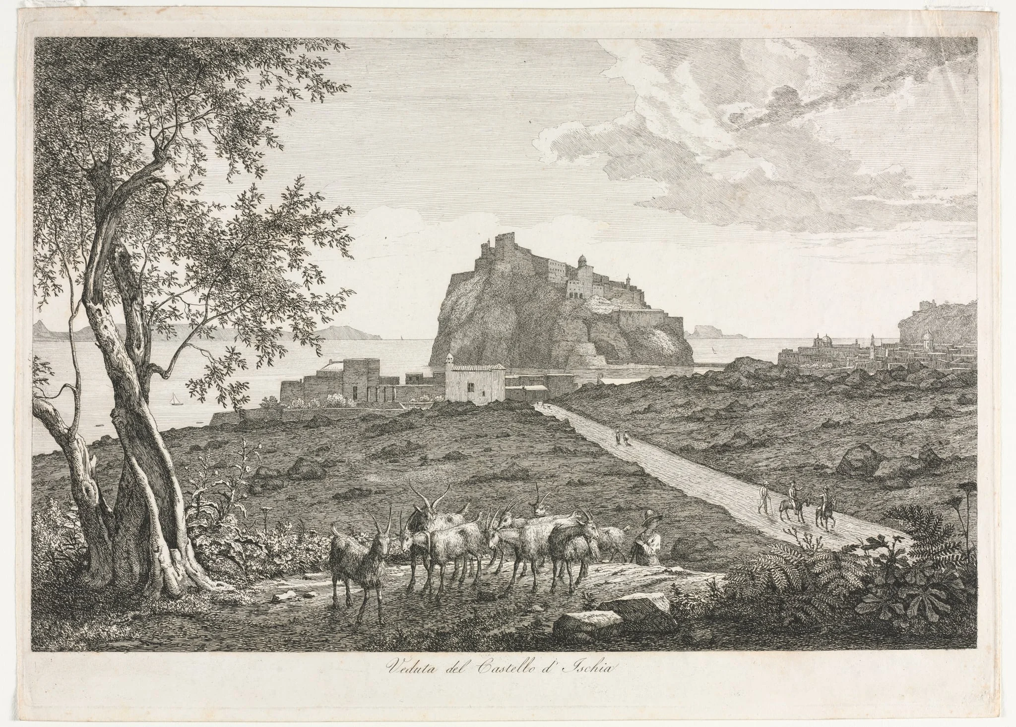 View of the Castello, Ischia, detail