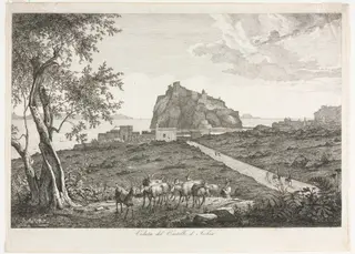 View of the Castello, Ischia, by Florian Grosspietsch, 1820