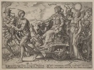 Dangers and Vices Accompanying Wealth, by Philip Galle, ink, 1563