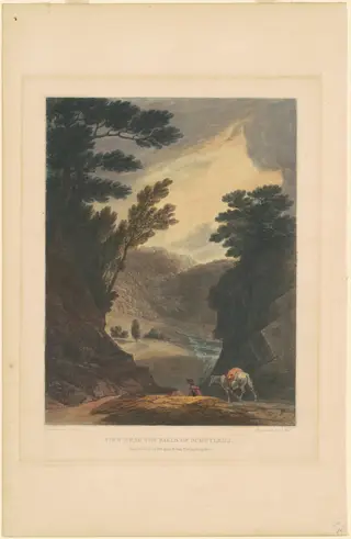 View Near the Falls of Schuylkill, by John Hill, ink, 1819