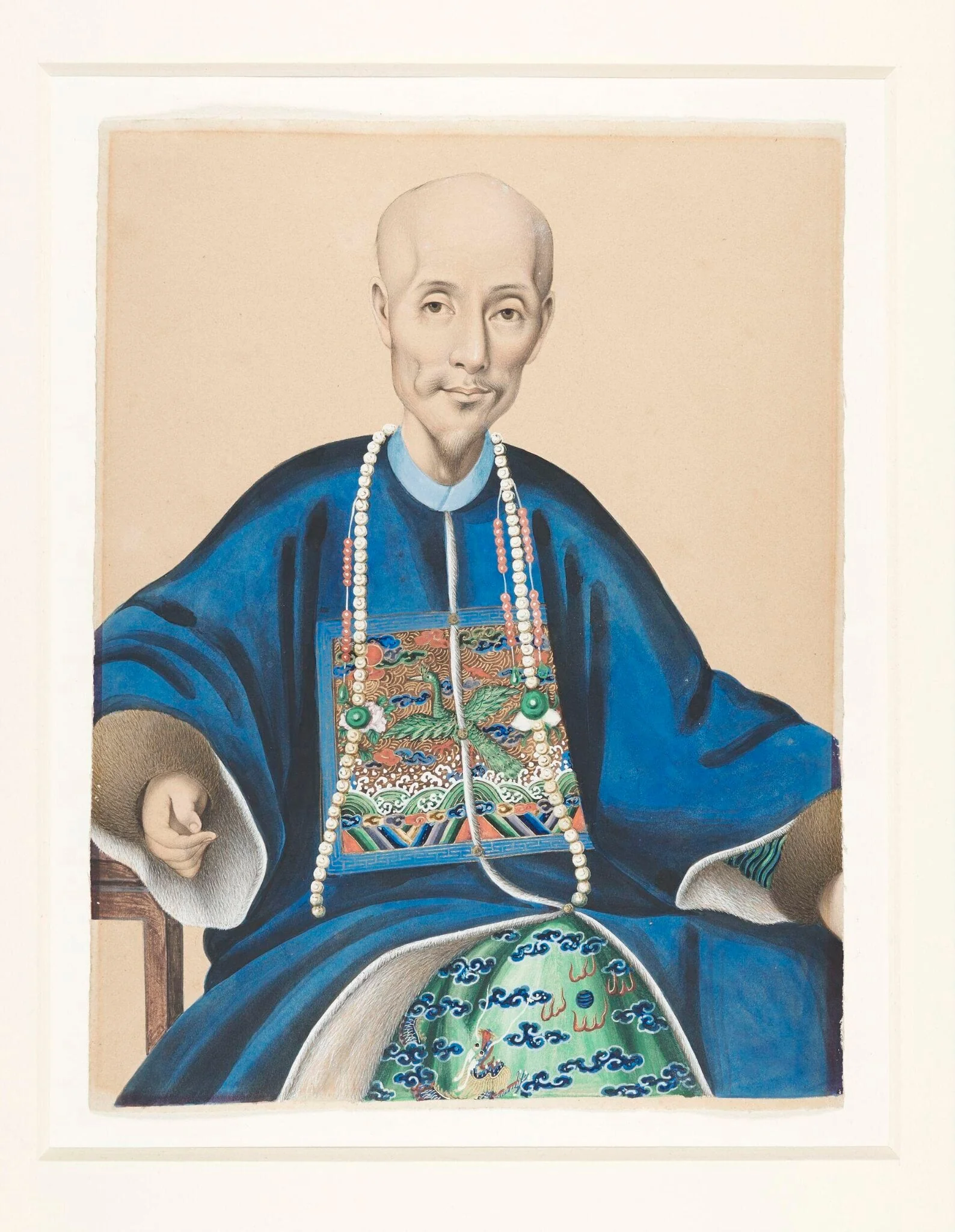 Portrait of Wu Bingjian (Howqua), detail