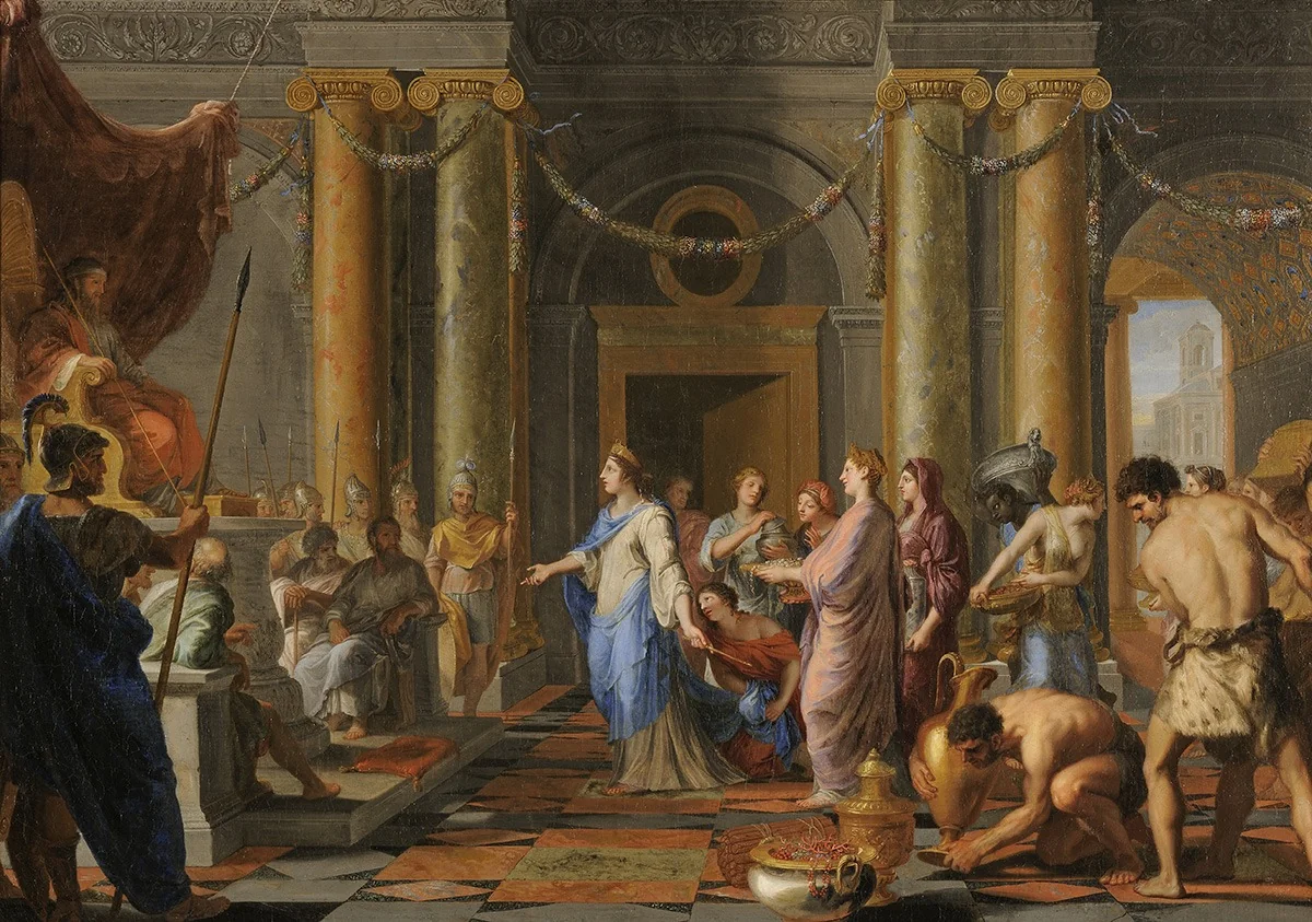 Solomon Receiving the Queen of Sheba, detail