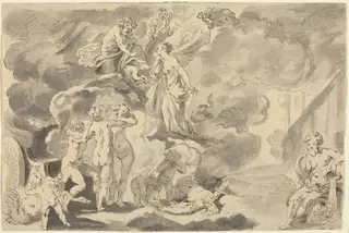 Death of Phaeton, by Michael Burghers, ink, 1682