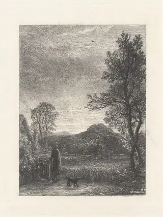 The Skylark, by Samuel Palmer, ink, 1850