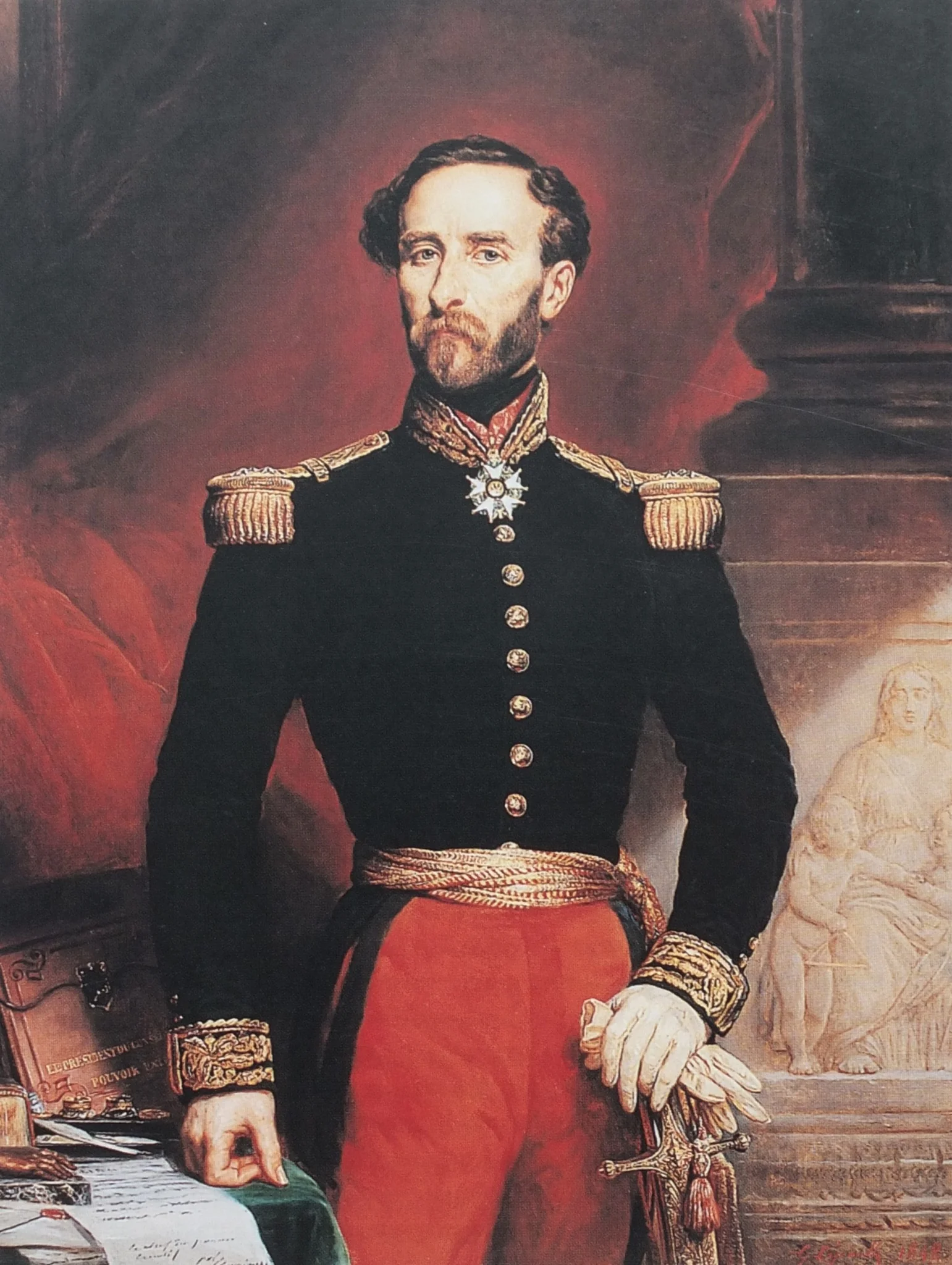 Portrait of General Eugène Cavaignac, detail
