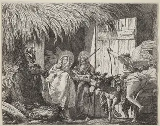 Joseph and Mary Prepare to Leave, by Giovanni Domenico Tiepolo, ink, 1753