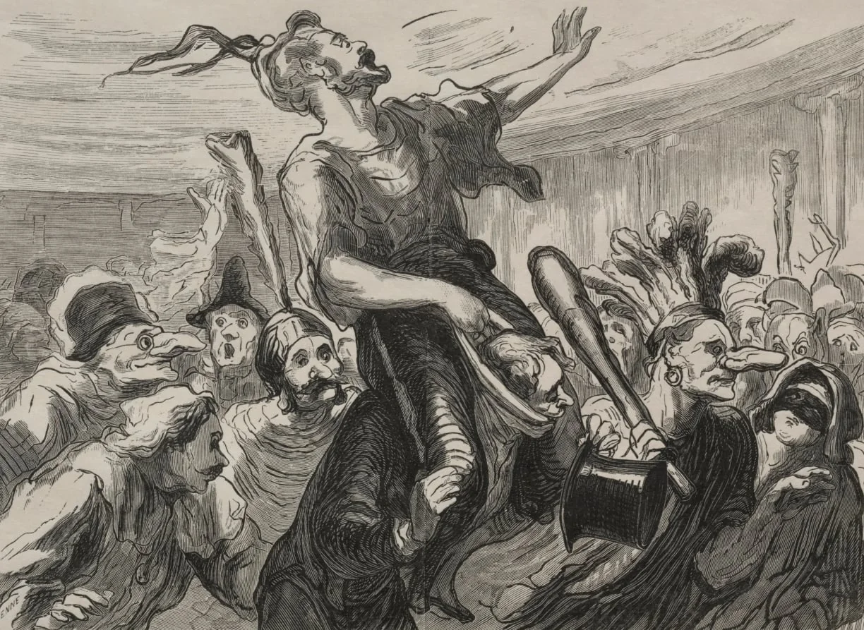 At the Opera Ball: Long live the smartly dressed crowd!, detail