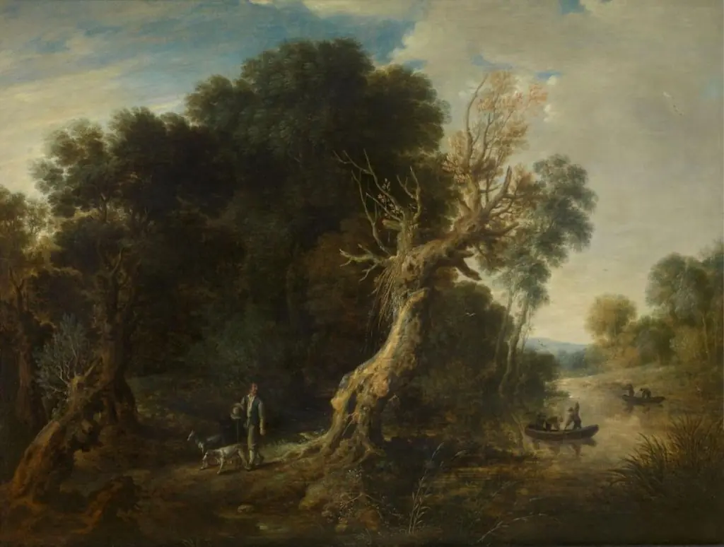 Forest View, by Bonaventura Peeters the Younger, oil, 1695