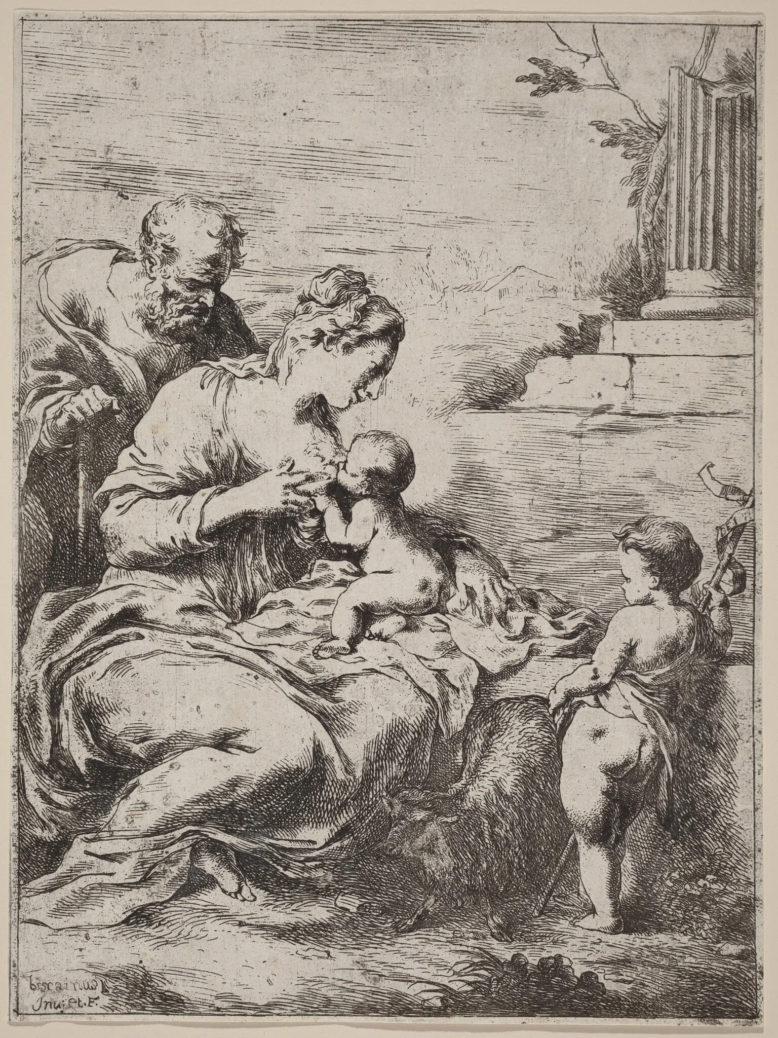 The Holy Family with Saint John, detail