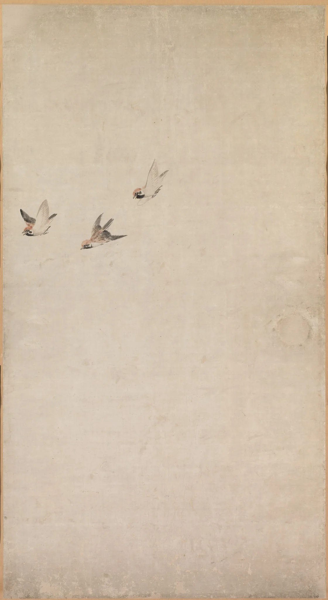 Puppies, Sparrows, and Chrysanthemums, detail