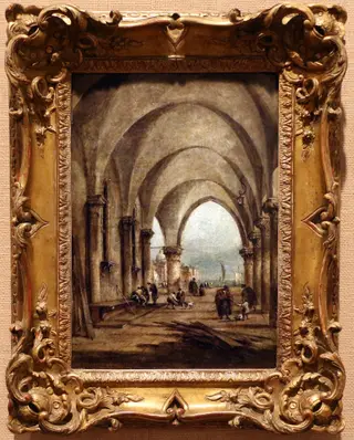 Pórtico com figuras, by Francesco Guardi, unspecified, 1790