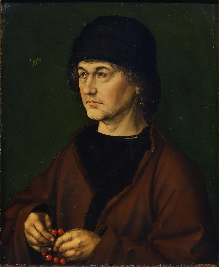 Portrait of the artist's father, by Albrecht Dürer, oil, 1496