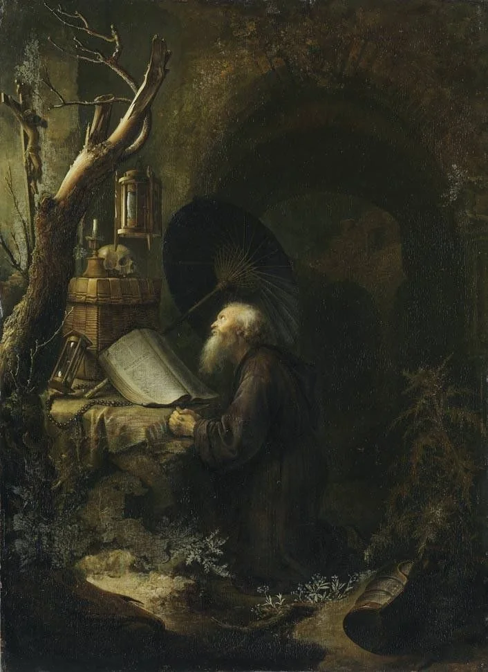 Praying hermit, detail