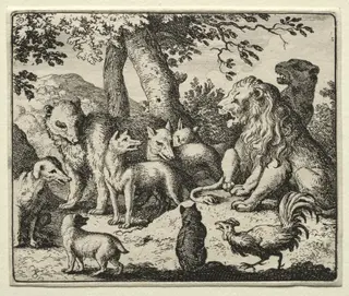Reynard the Fox:  Reynard Exonerates Himself, by Allart van Everdingen, 1662