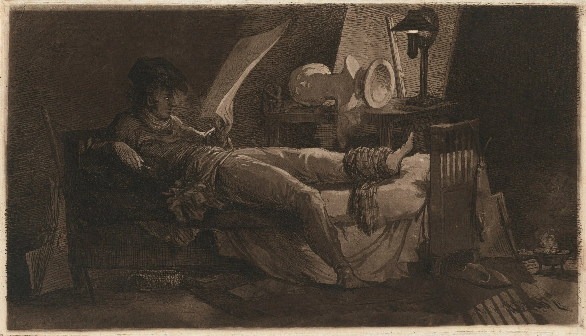 Self-Portrait with an Injured Foot, detail