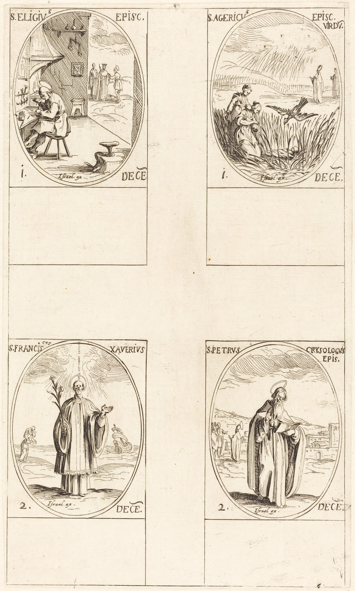 St. Eligius; St. Agericus; St. Francis Xavier; St. Peter Chrysologus, detail