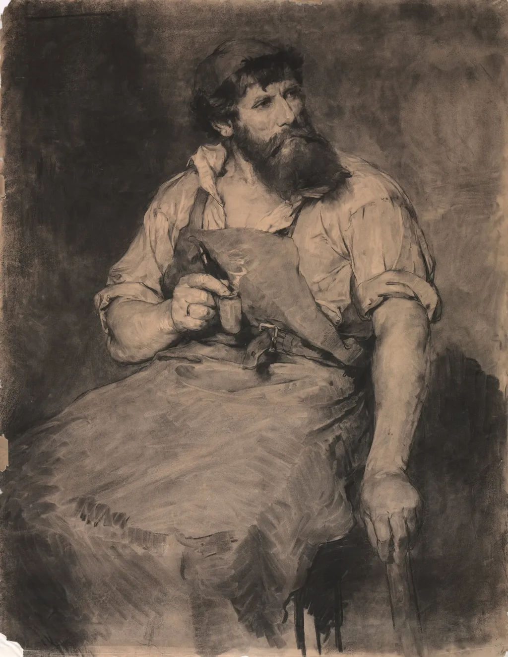 Smithy, study for "Das Gericht", by Samuel H. Crone, 1883