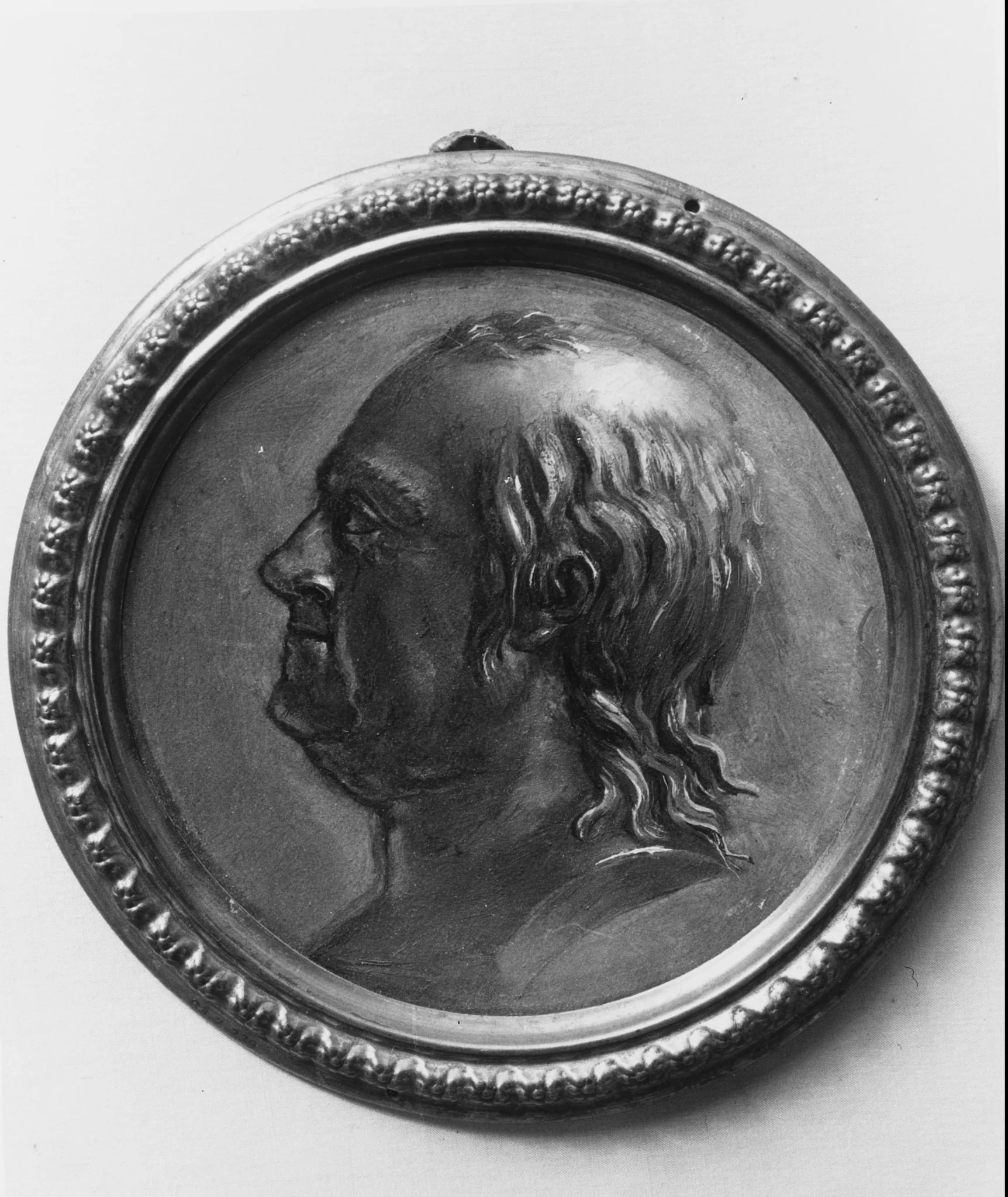 Plaque Portrait of Benjamin Franklin, detail
