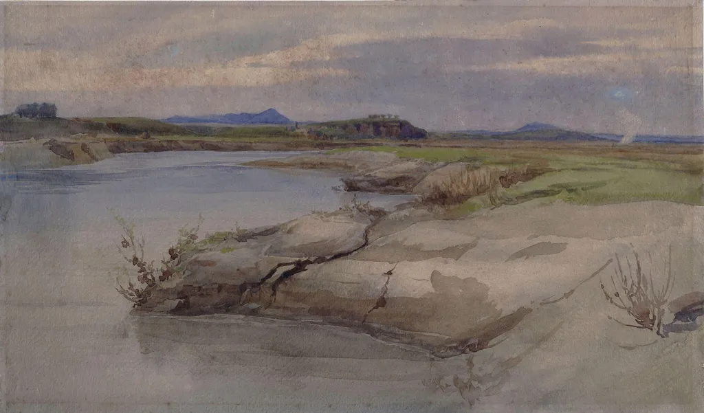 Landscape in the Campagna, by Katharine Ann Caulfield, watercolor, 1894