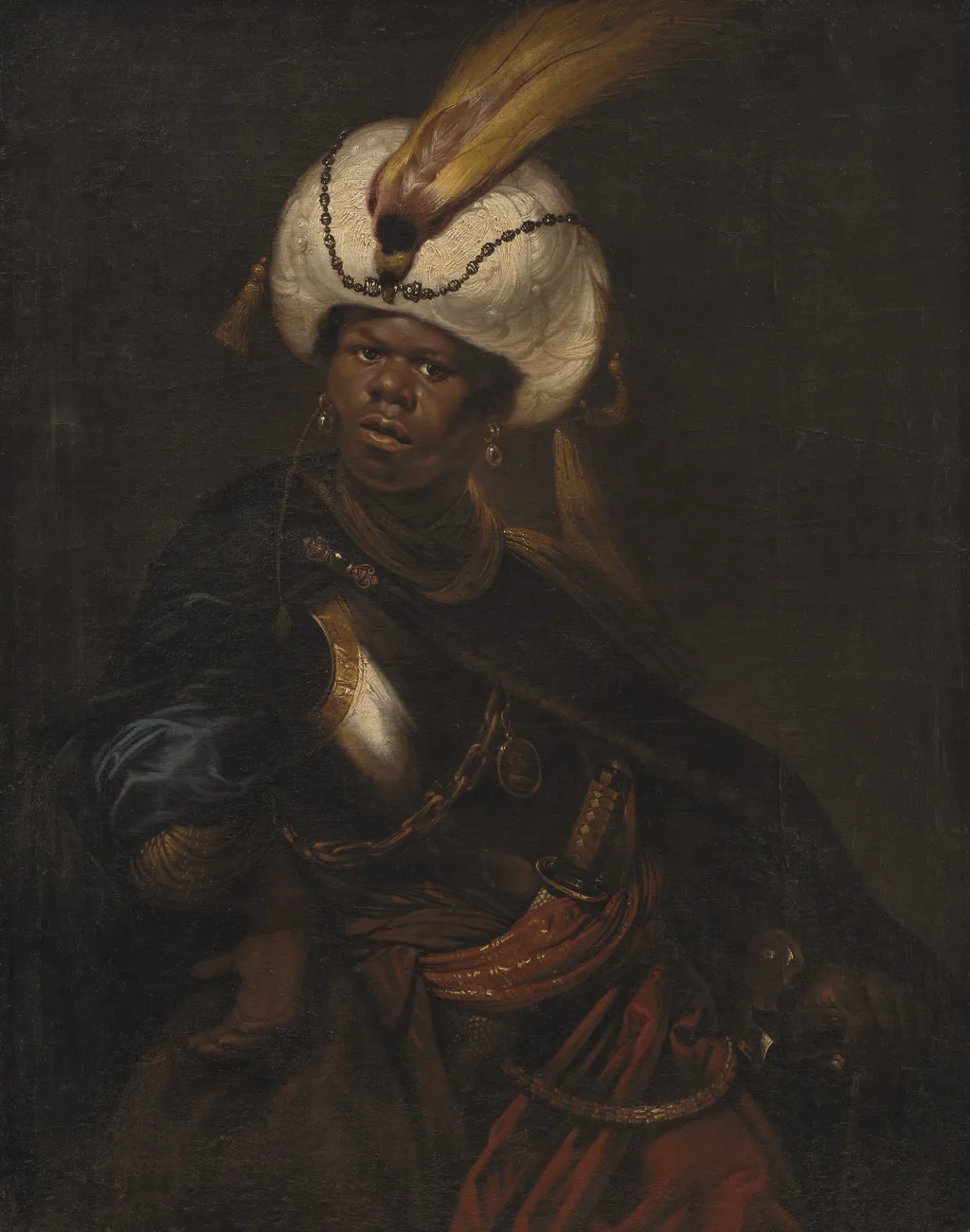 A Man Wearing a Turban and Armour, by Karel van Mander III, oil, 1647