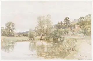 St. Catherine's Chapel, above Artington and the River Wey, by Thomas Henry Hunn, watercolor, 1878